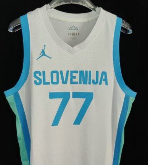 77 Doncic Slovenia Limited Home Jersey white